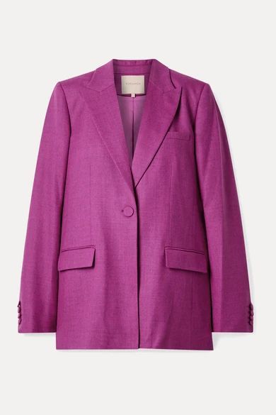 - Antalya Wool-blend Twill Blazer - Purple