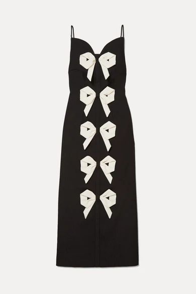 - Paris Bow-detailed Cloqué Dress - Black