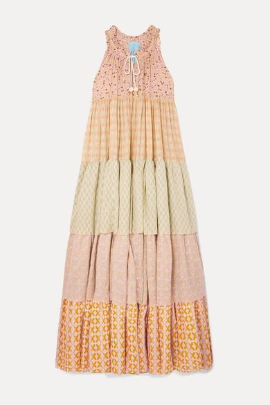 - Hippy Tiered Printed Cotton-voile Maxi Dress - Pink