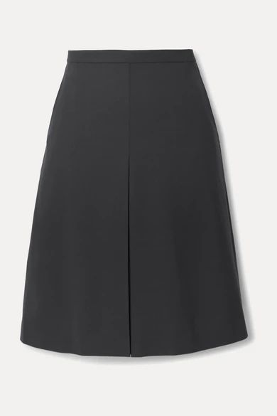 - Pleated Wool-blend Skirt - Navy
