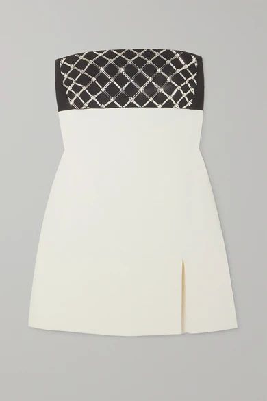 - Strapless Crystal-embellished Cady Mini Dress - White