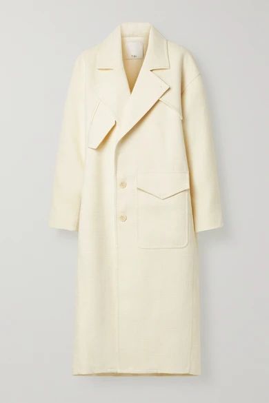- Oversized Tweed Coat - Ivory