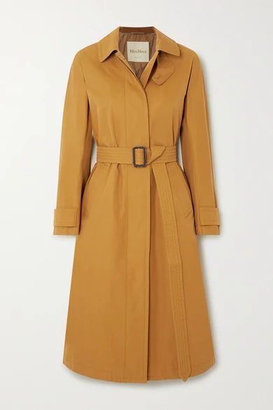 - The Cube Belted Gabardine Trench Coat - Gold