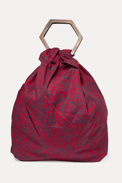 + Net Sustain Kamber Printed Cotton-voile Tote - Red