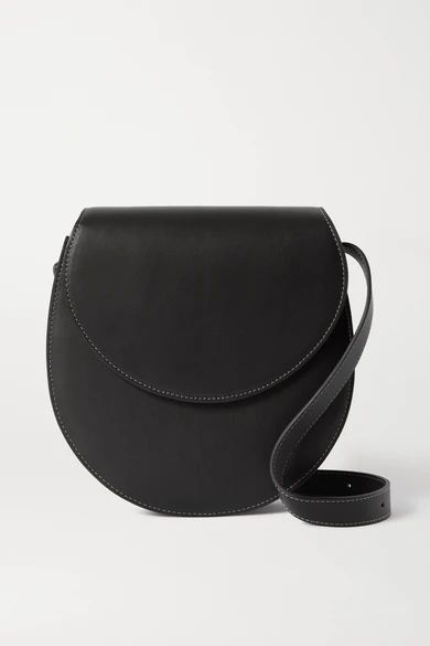 The Saddle Large Leather Shoulder Bag - Black