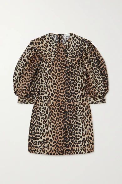 Leopard-print Cotton-poplin Mini Dress - Leopard print