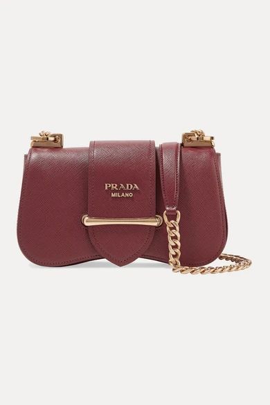 Sidonie Small Textured-leather Shoulder Bag - Burgundy