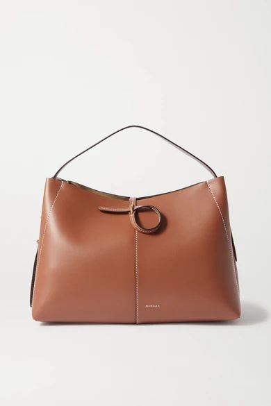 Ava Medium Leather Shoulder Bag - Tan