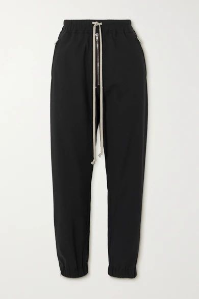 Zip-embellished Woven Track Pants - Black
