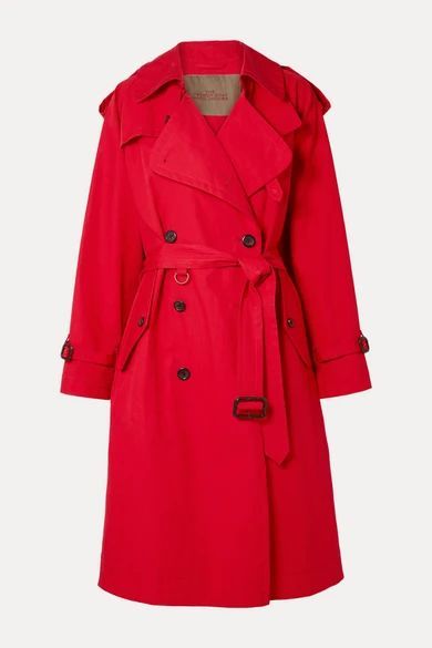 - Cotton-poplin Trench Coat - Red