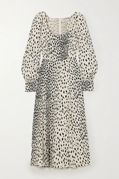 Alessi Cheetah-print Crepe Midi Dress - Off-white