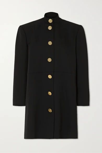 Oversized Wool Mini Dress - Black