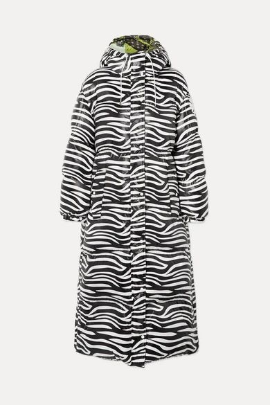 + 0 Richard Quinn Tippi Oversized Zebra-print Quilted Shell Down Coat - Black