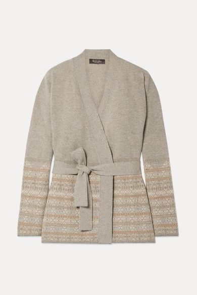 Belted Fair Isle Cashmere Cardigan - Neutral
