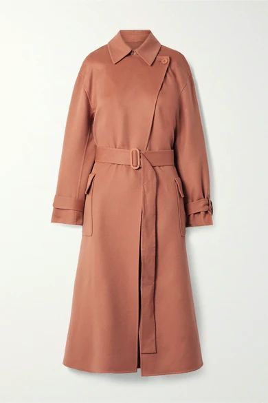 Belted Cashmere Trench Coat - Antique rose