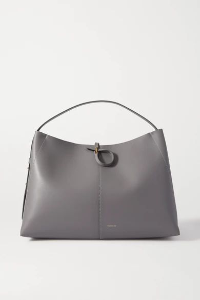 Ava Large Leather Tote - Gray