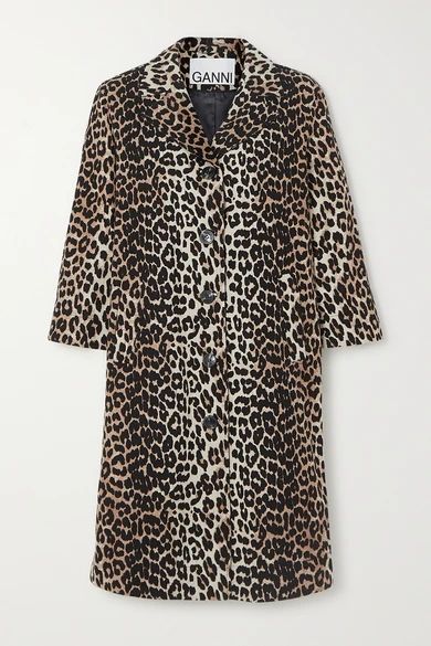 Leopard-print Linen And Cotton-blend Coat - Leopard print