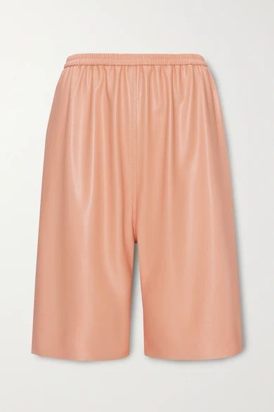Faux Leather Shorts - Peach