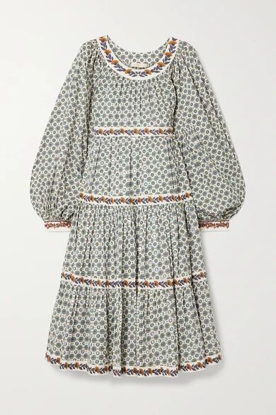Filippa Tiered Printed Cotton-voile Dress - Ecru
