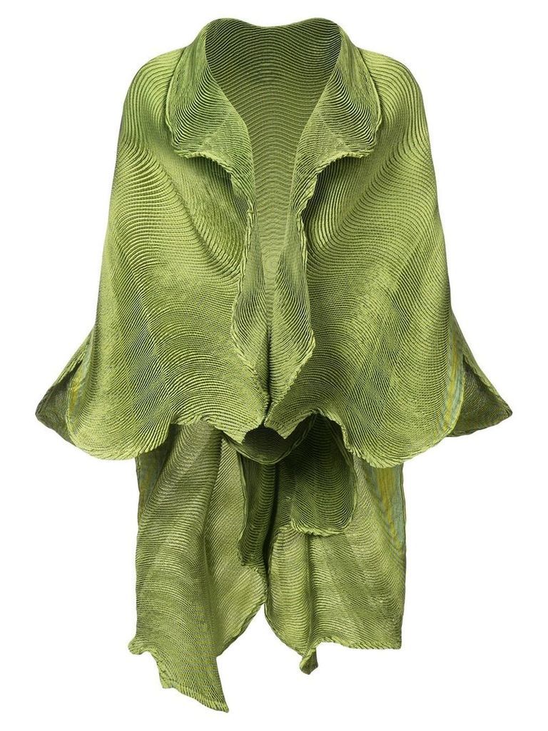 Issey Miyake frilled shawl jacket - Green