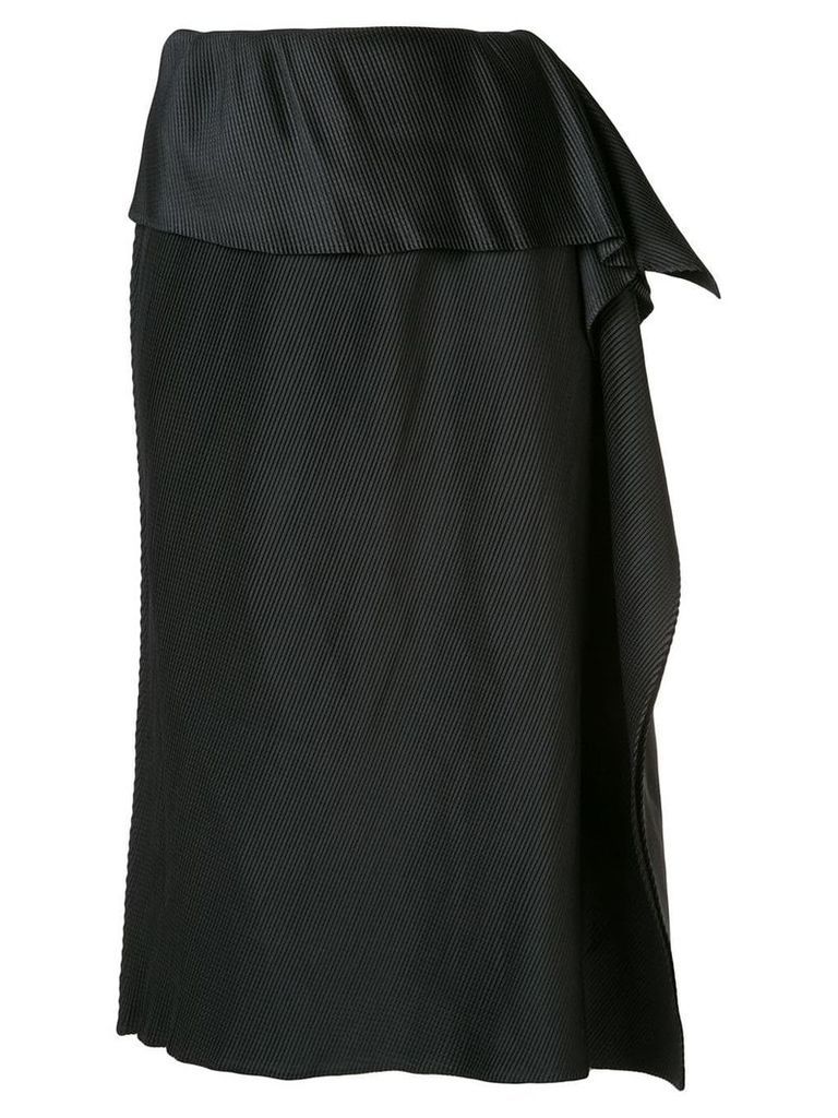 Issey Miyake draped detail pleated skirt - Black