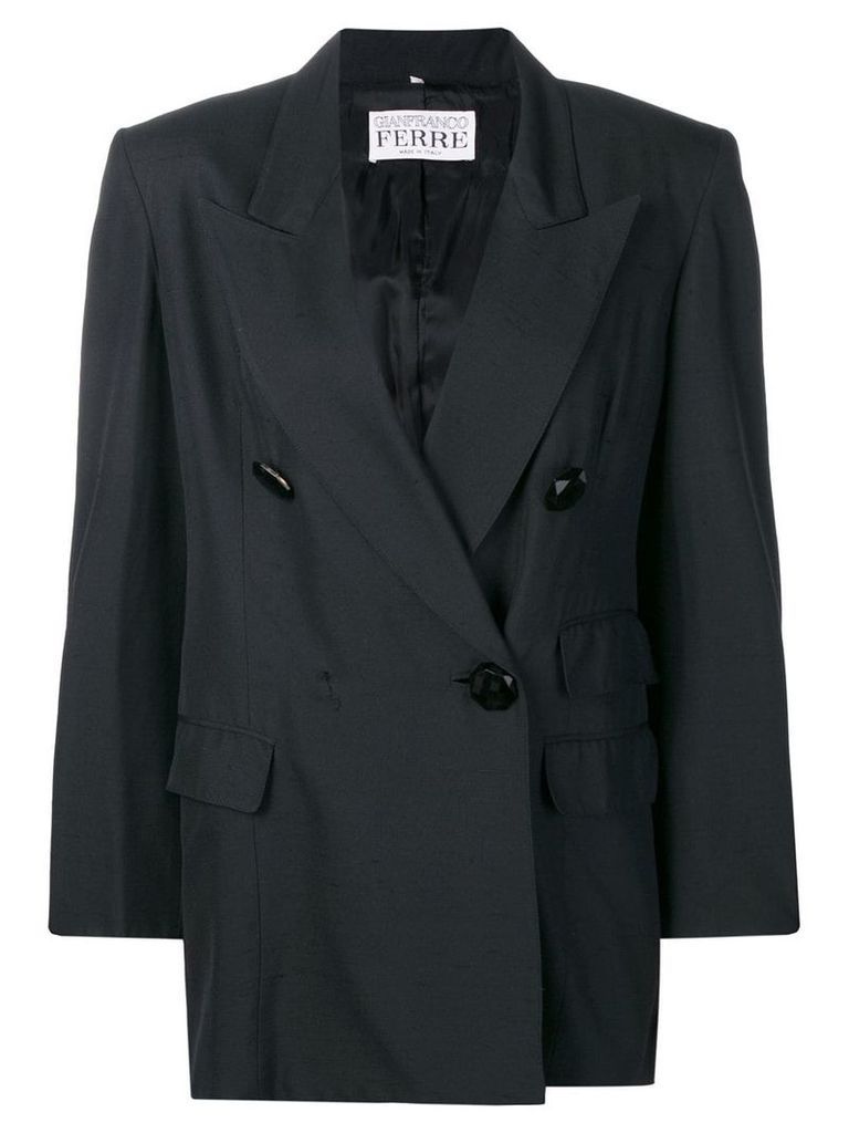 Gianfranco Ferre Vintage 1980's peaked lapels blazer - Black