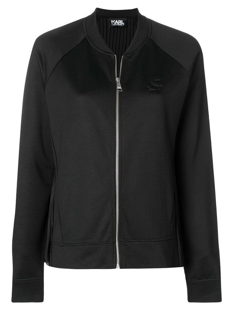 Karl Lagerfeld pleated back sweat bomber jacket - Black