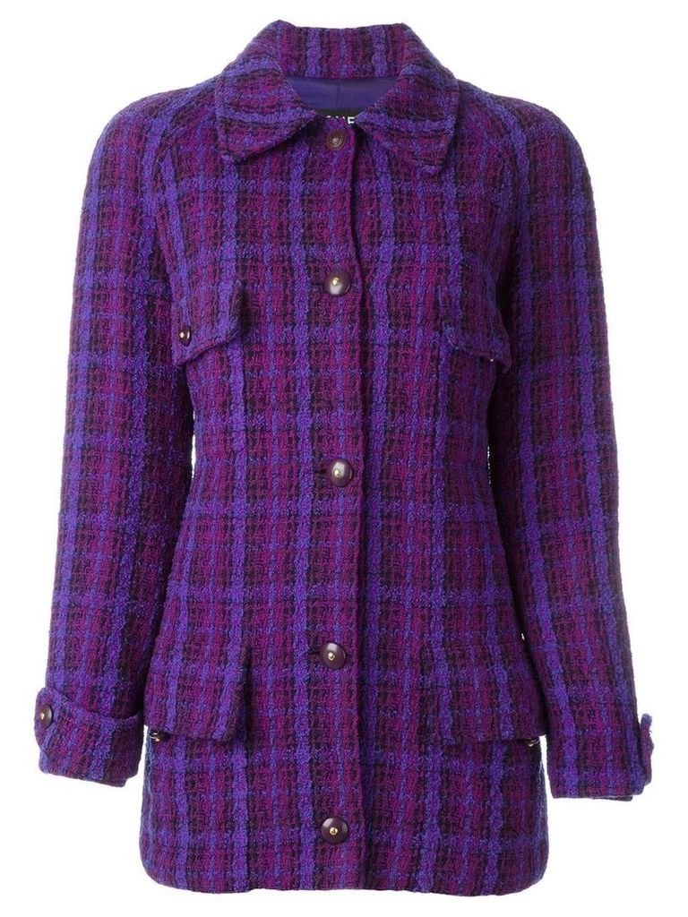 Chanel Pre-Owned long tweed jacket - Purple