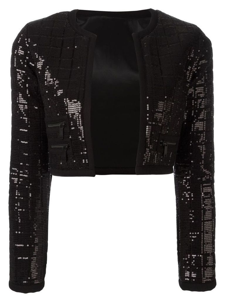 Karl Lagerfeld sequinned cropped jacket - Black