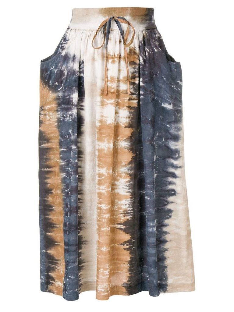 Raquel Allegra tie-dye print skirt - Brown