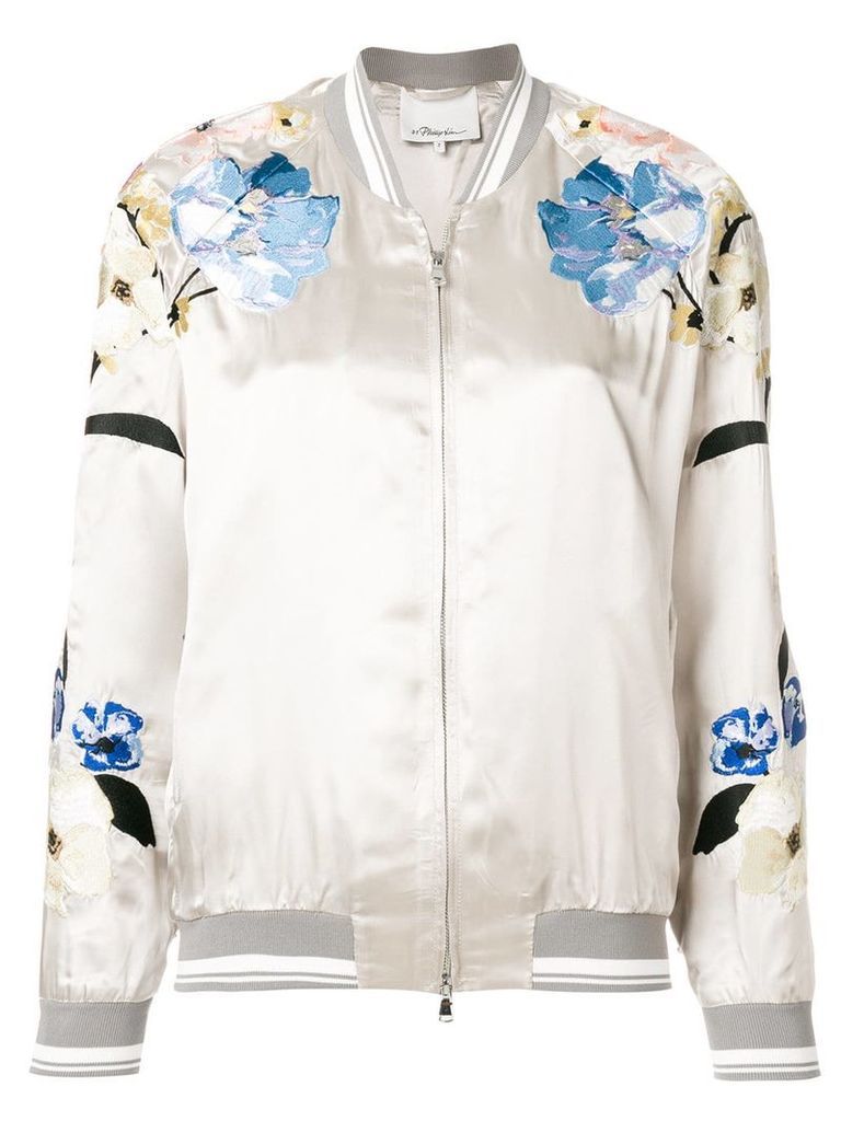 3.1 Phillip Lim floral bomber jacket - Grey