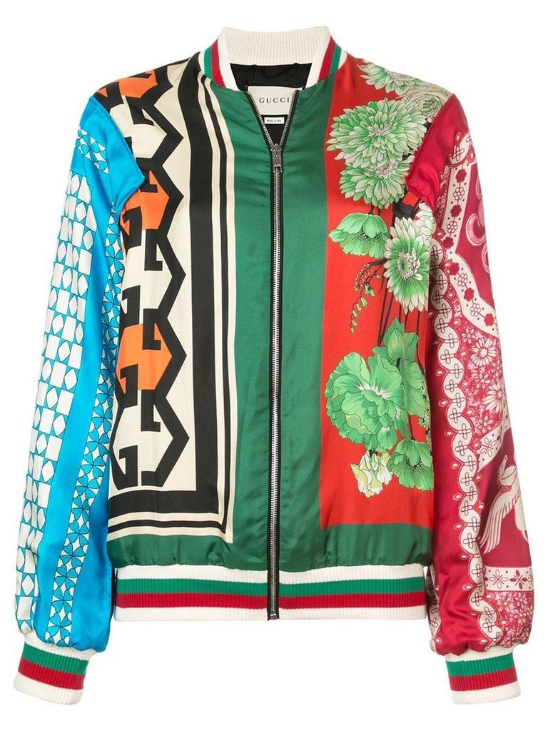 Gucci GG floral print bomber jacket - Multicolour