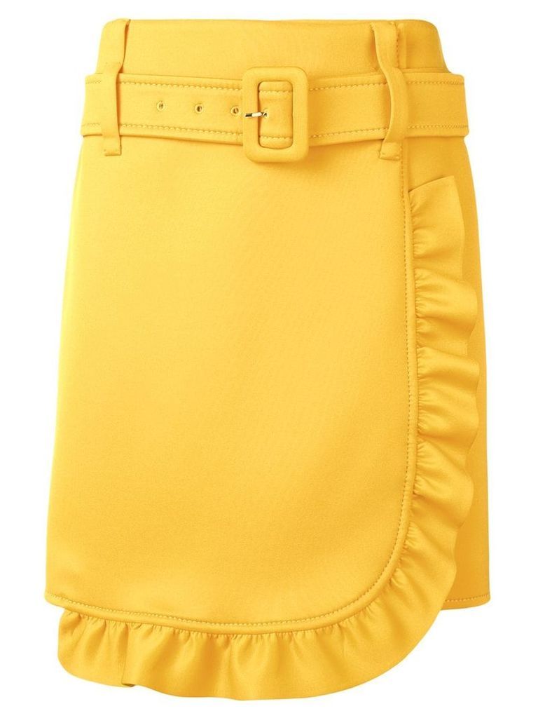 Prada belted frill trim wrap skirt - Yellow