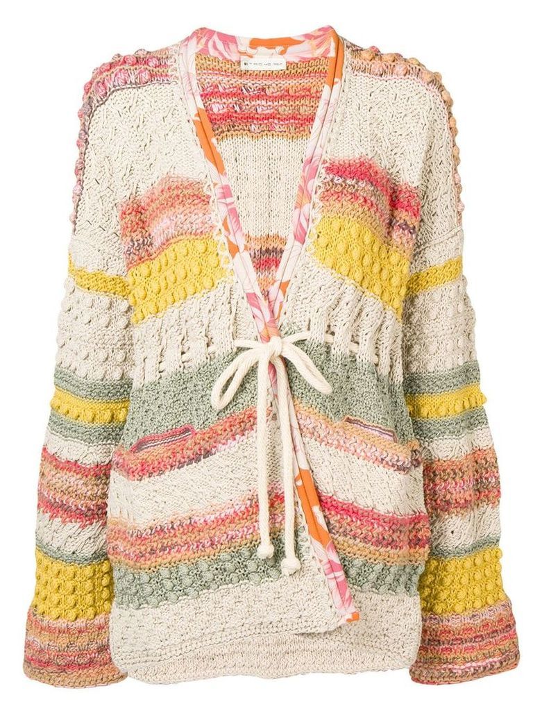 Etro patchwork knit cardigan - Neutrals