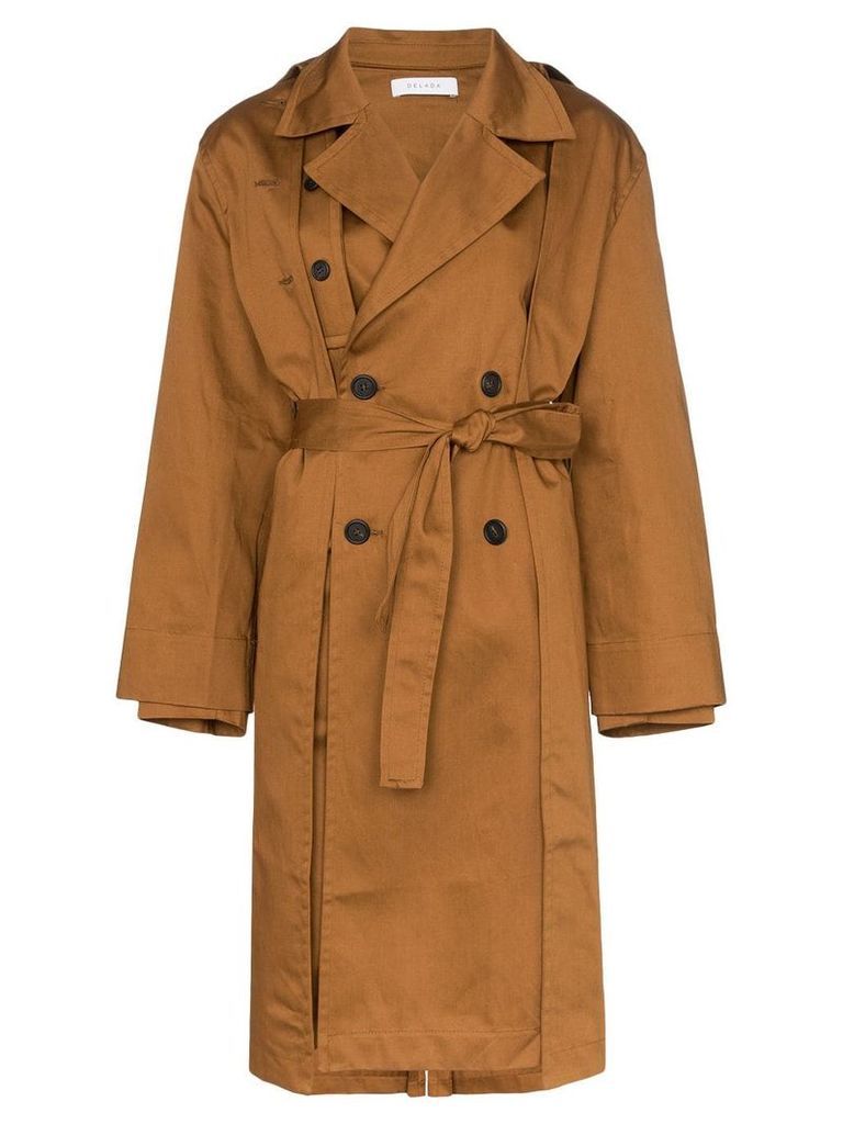 Delada Cotton trench coat - Brown