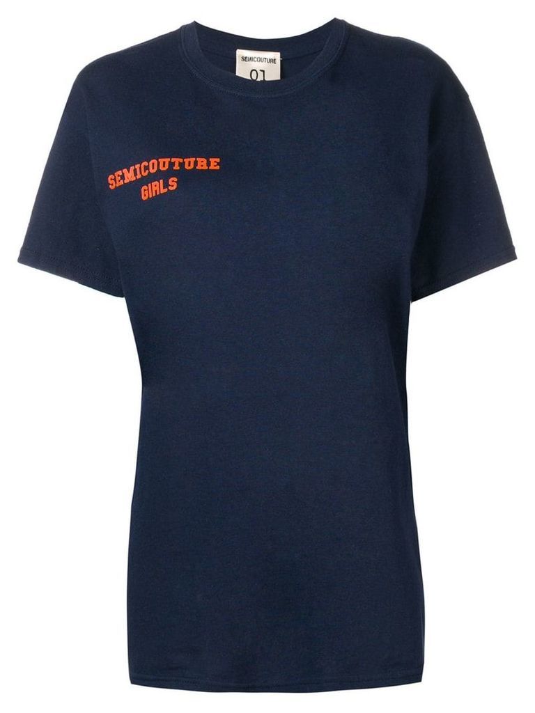 Semicouture logo print T-shirt - Blue