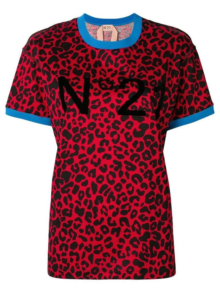 NÂº21 leopard-print t-shirt - Red