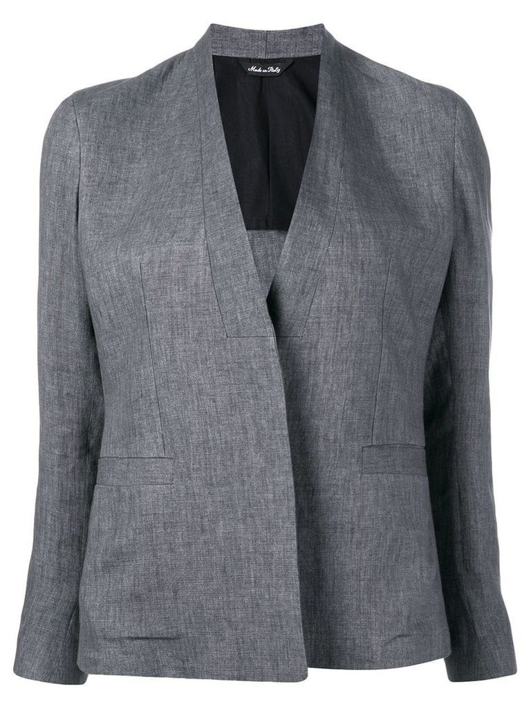 Sartorial Monk collarless fitted blazer - Grey