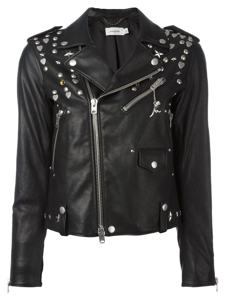 Coach multi-studded biker jacket - Black