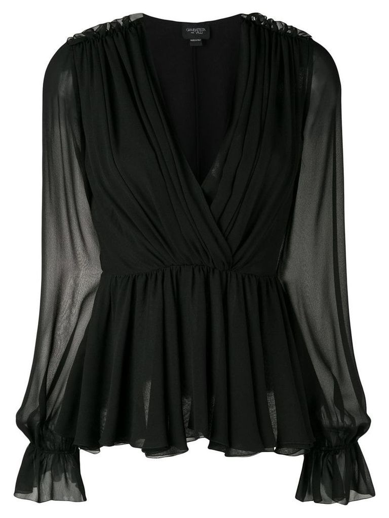 Giambattista Valli wrap front blouse - Black