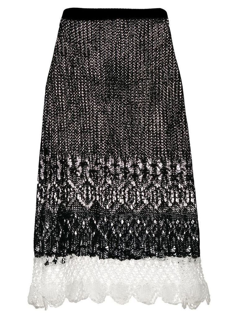 Jil Sander lace-panelled skirt - Black