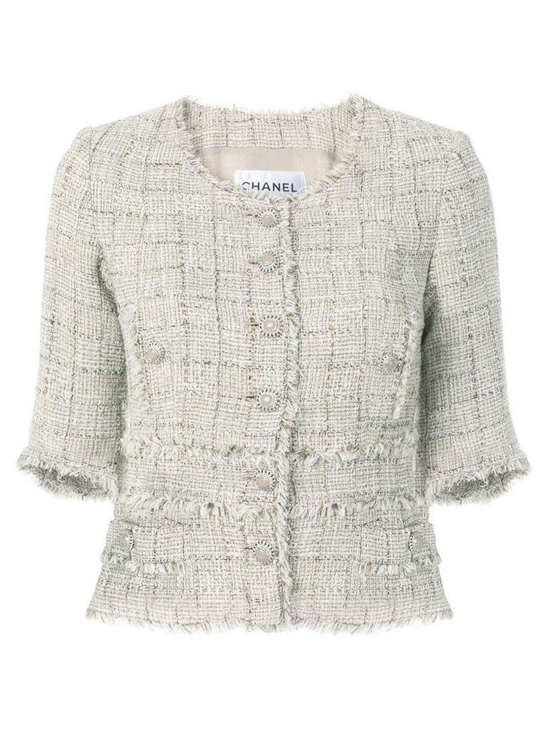 Chanel Vintage shortsleeved tweed jacket - Neutrals