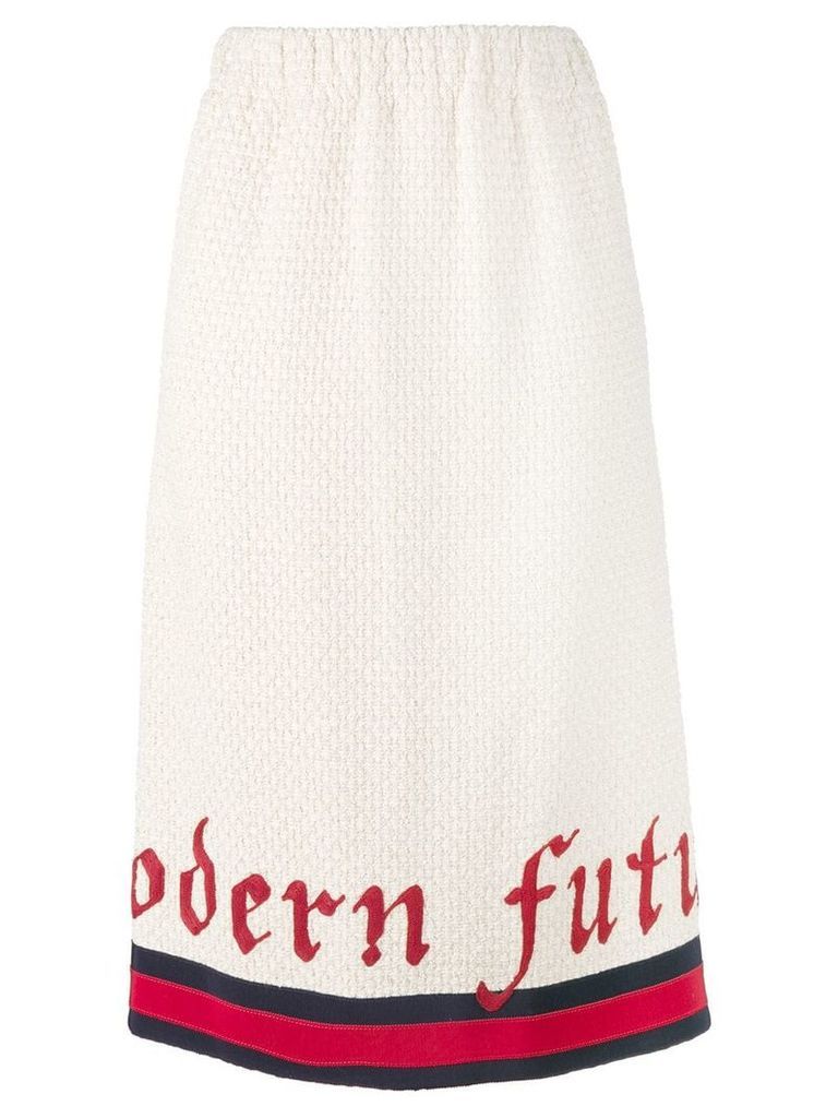 Gucci Modern Future web tweed pencil skirt - Neutrals