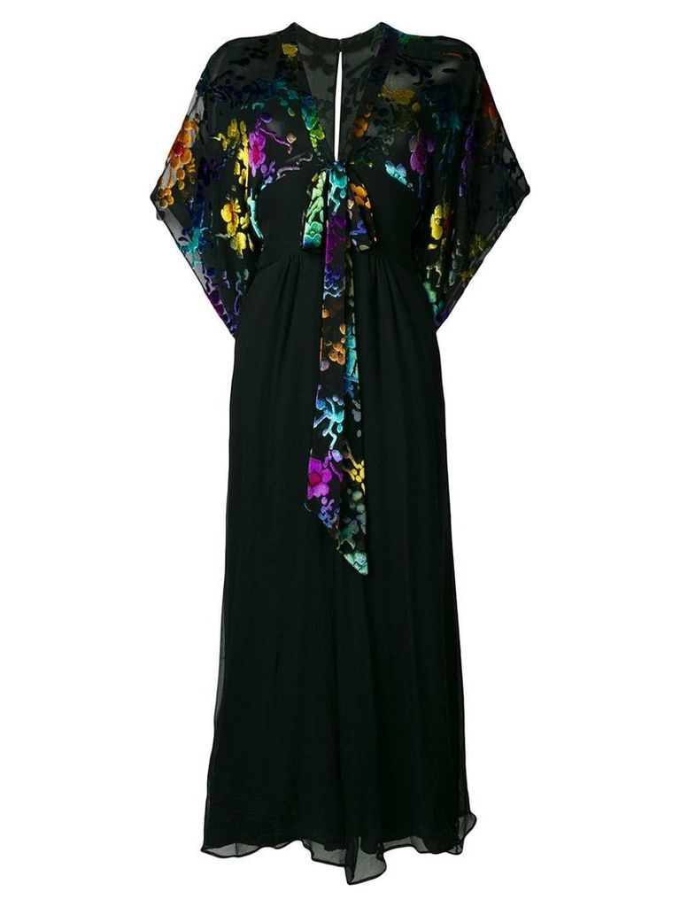 William Vintage 1975 flocked floral dress - Black