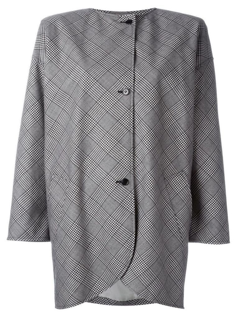Emanuel Ungaro Vintage check print coat - Black