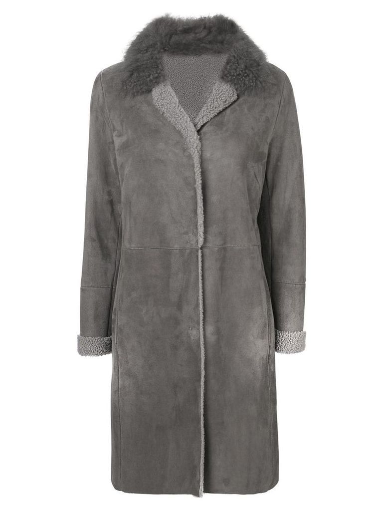 Liska fur collar coat - Grey
