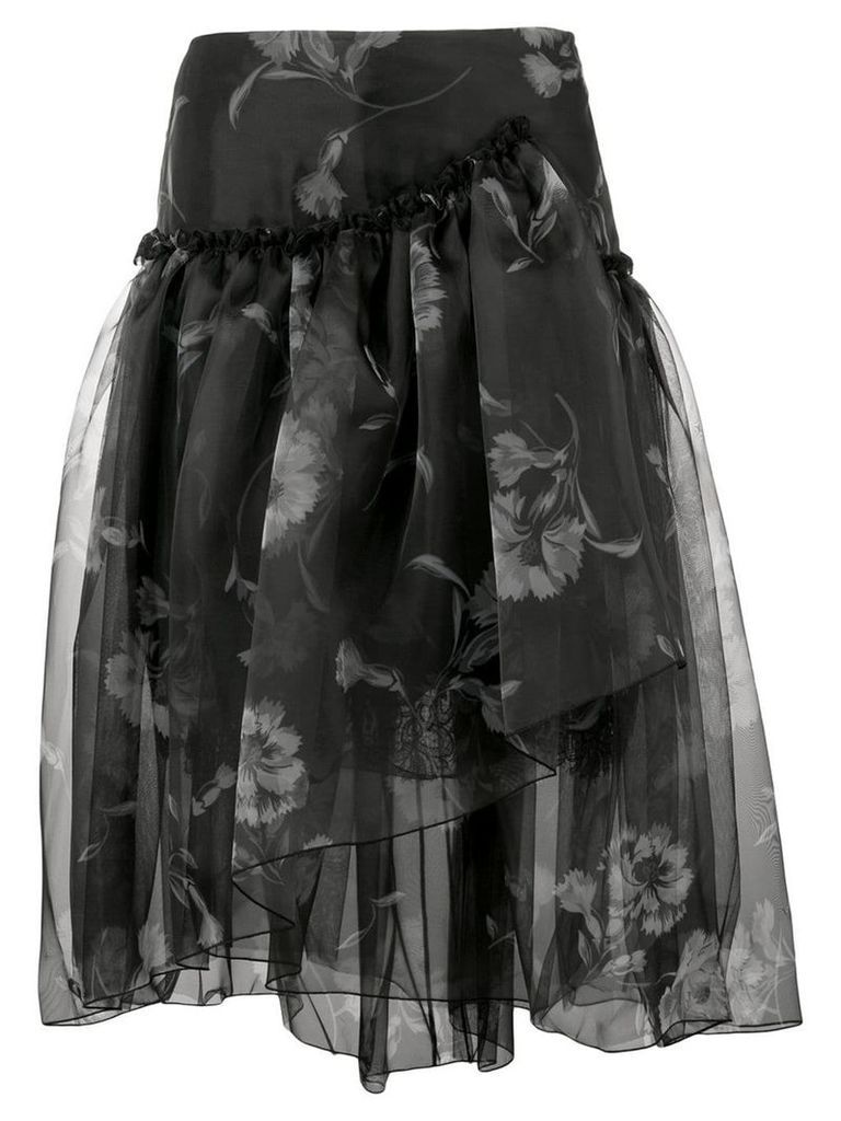Ermanno Scervino floral print full skirt - Black