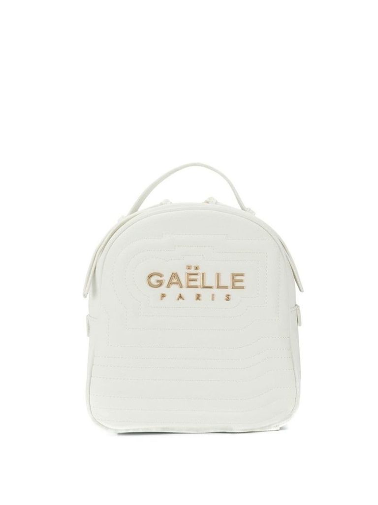 Gaelle Bonheur gold logo backpack - White