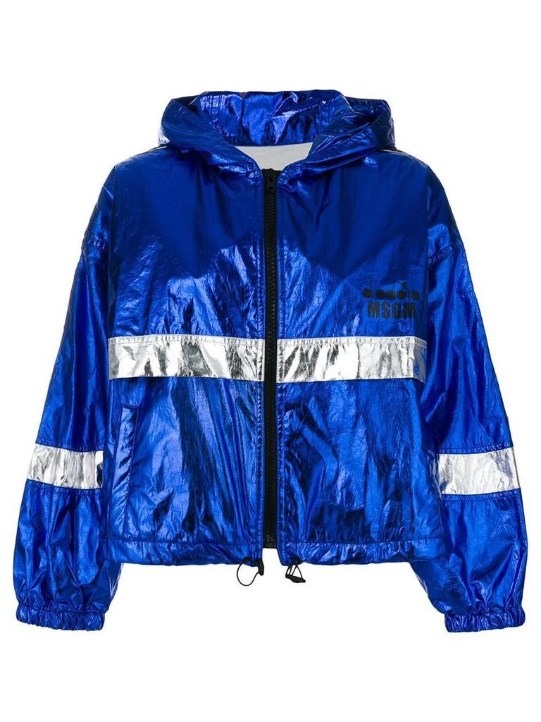 MSGM colour-block zipped jacket - Blue