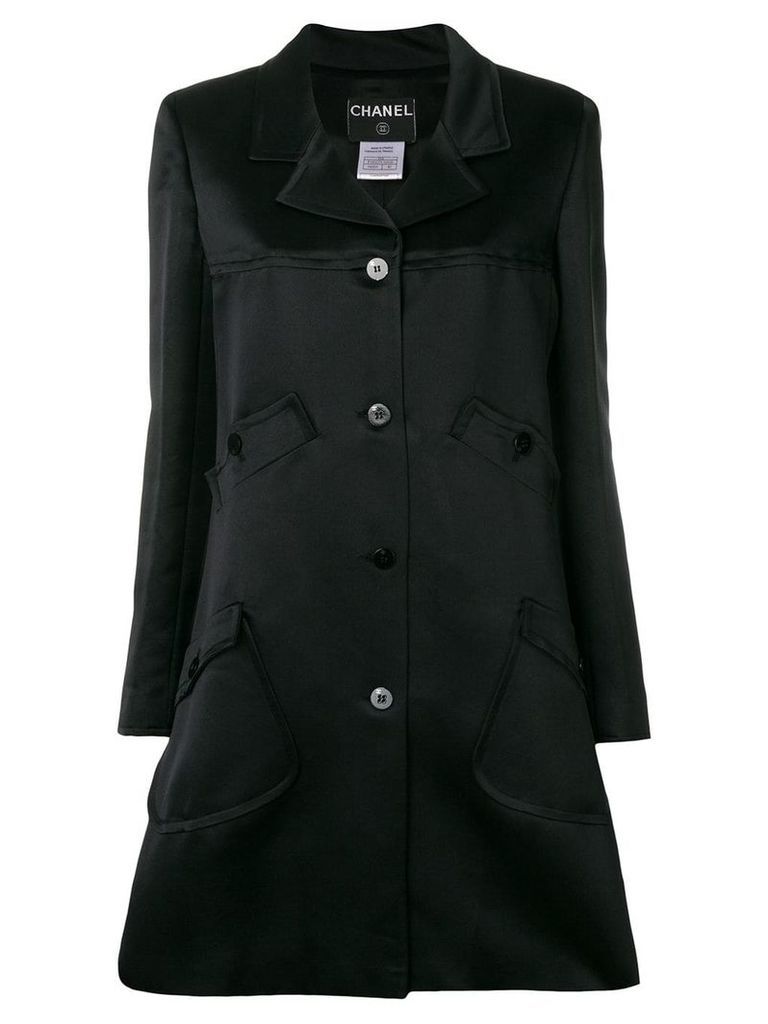 Chanel Vintage multiple pockets flared coat - Black